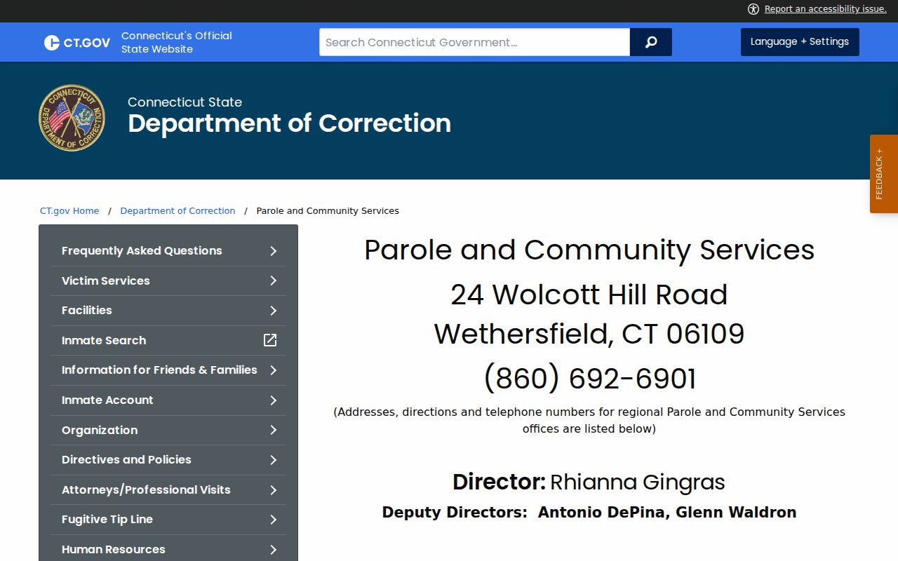 Danbury criminal records Connecticut parole services