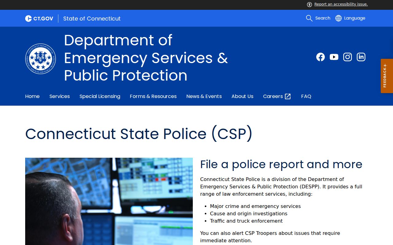 Danbury sex offender registry entry on the Connecticut State Police service page