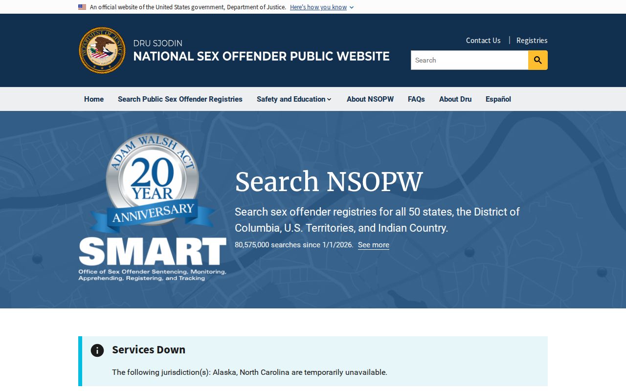 Danbury sex offender search through the national NSOPW portal